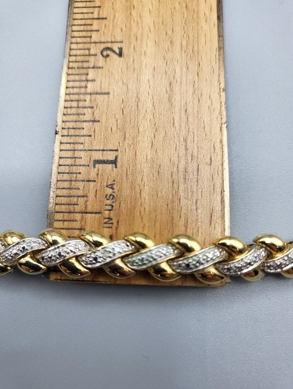 Ross Simons 14k Sterling Silver w/  IJ Graded Diamonds - Tennis XO .925 7.5 in